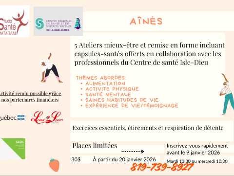 5 ateliers mieux-être et remise en forme pour les Aînés